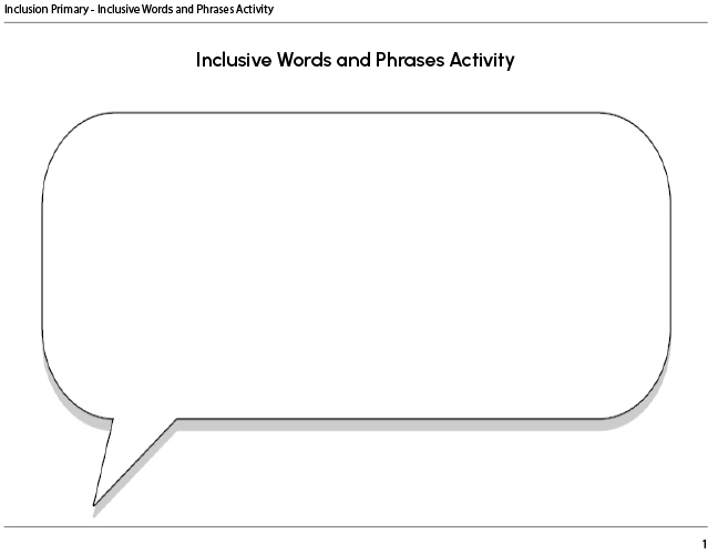 Inclusive Words and Phrases Activity