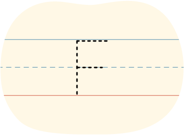 A traced uppercase F letter