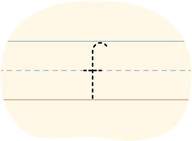 A traced lowercase f letter