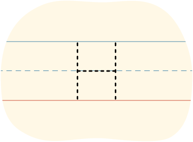 A traced uppercase H letter