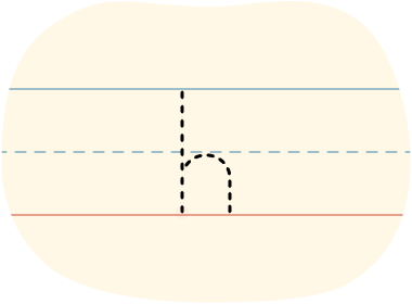 A traced lowercase h letter