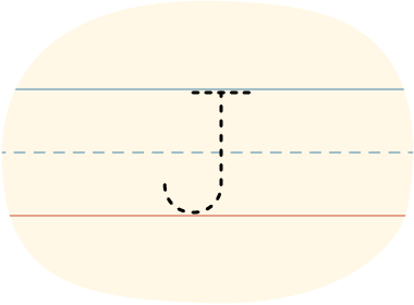 A traced uppercase J letter