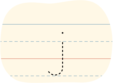 A traced lowercase j letter