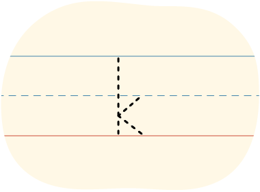 A traced lowercase k letter