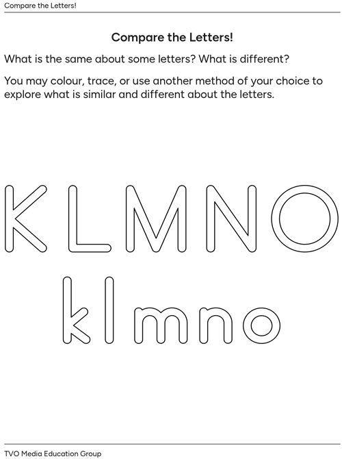 Compare letters K, k to O, o