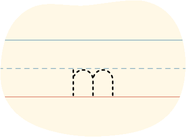 A traced lowercase m letter