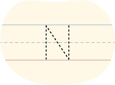A traced uppercase N letter