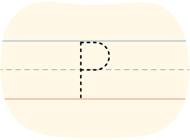 A traced uppercase P letter