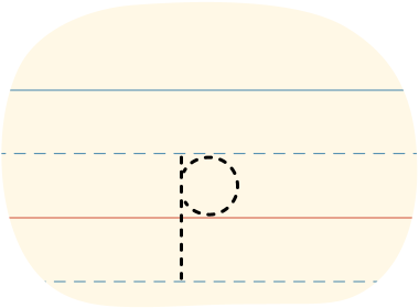 A traced lowercase p letter