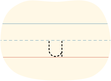 A traced lowercase u letter