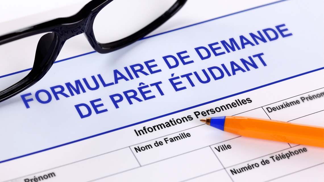Demande de prêt étudiant.